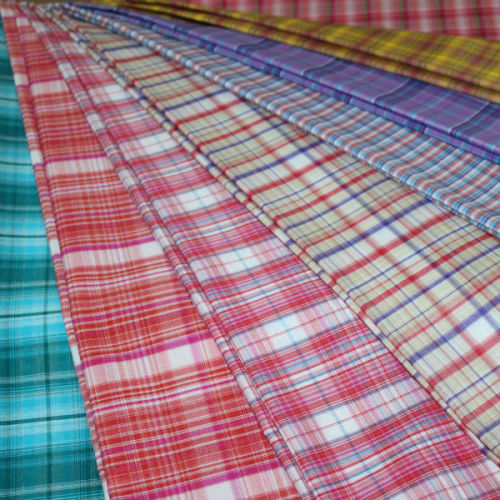 100% POLY MULTICHECK WOVEN YARN DYED FABRIC FOR SHIRT