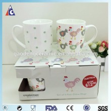 10oz milk ceramic mug gift set box 4pcs