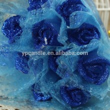 blue flower shape wedding carft candle