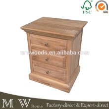 french oak wood french bedside table, french bedside table with 3 drawers, french bedside table