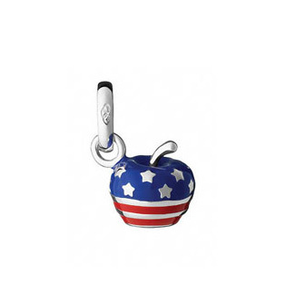 American flag painted on apple pendant alloy making pendant with paint