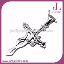 Junli Jewelry Czech Stone Enamel Fashion Necklace Stainless Steel Libra Pendant