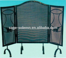 Black Powder Coating Metal Fireplace Screen