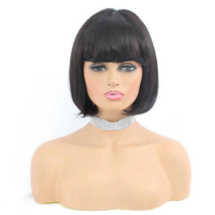 Lsybeauty 100% Virgin Brazilian Human Hair Wigs Cheap Wholesale Natural Human Hair Wigs For Black Women None Lace Wigs