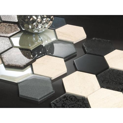 Dingin semprot Hexagon kaca mosaik ubin