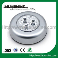 mini ABS push round rechargeable touch light with 3led