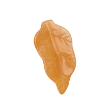 Yellow Jade Handmade Craved Leaf for Home Decor (Approx 23X47MM)
