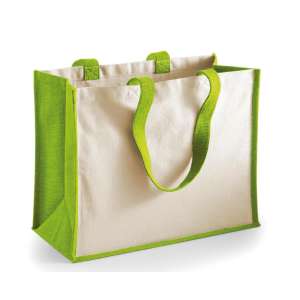 Wholesale light green jute gift handbag