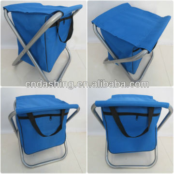 Folding fishing chair with cooler bag