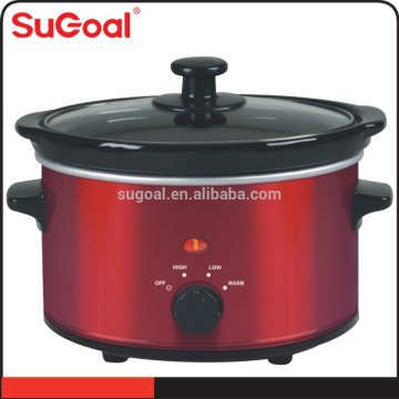 SuGoal 1.5-Quart Slow Cooker, Stainless Steel,Red