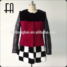 Factory direct wholesale price korean style rabbit fur coat /rex rabbit fur coat