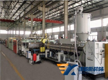 Plastic hollow grid sheet production line
