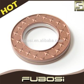 Coffee color decorative shower curtain eyelet rings