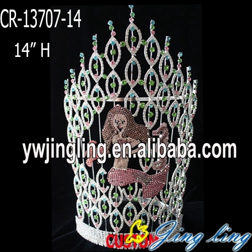 Besar Custom Mermaid Pageant Crown Untuk Dijual