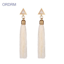 Statement white cream tassel earrings cheap