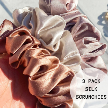 New Arrival custom 100% pure Silk Scrunchies Luxury