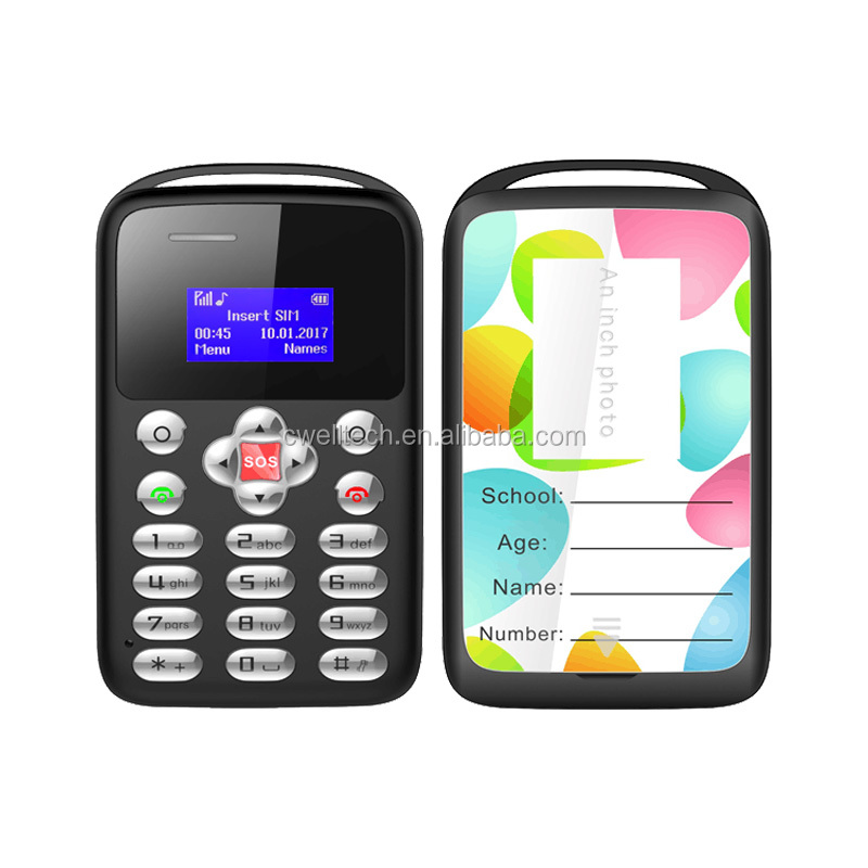 0.96 Inch MTK6261M SOS Function Card size thin China kids mini mobile AEKU M9 cell phone