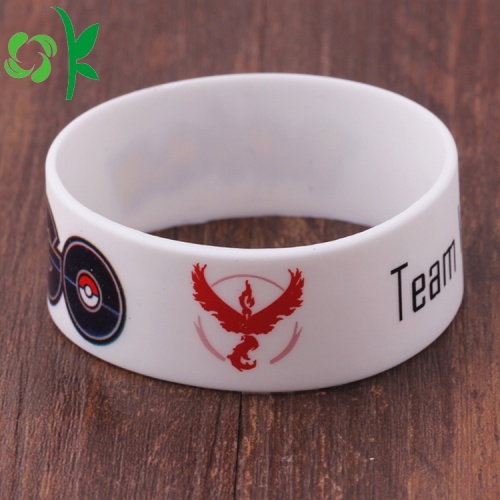 Gra White Printed Cartoon Bangles Fashion Silicone Bracelet