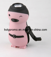 Penguin Shaped Hand Cranking Dynamo Flashlight