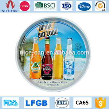 Cheap Round Metal Tin Tray Wholesale Custom Hotel Metal Serving Trays