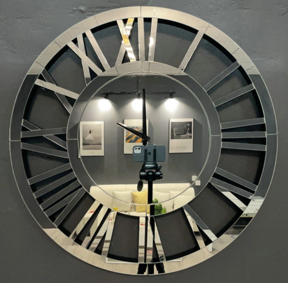 Miroir Mur Horloge Modern Style