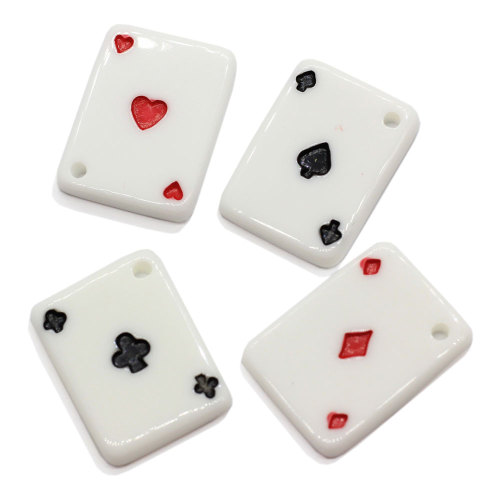 Creative Resin Playing Card Craft with Hole Drop Earring Key Ring Accessory DIY Lanyards Decorations