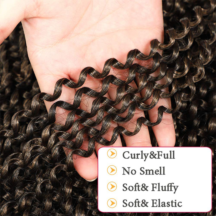 Passion Twist Crochet Hair Extension Synthetic Fiber Ombre Color 18inch Long Passion Water Wave Twists Braiding Hair
