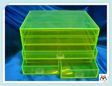 customized acrylic storage drawer,multilayer acrylic box,beautiful fluorescence color acrylic drawer