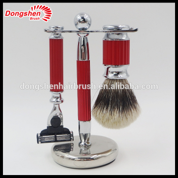 shaving set ,private label badger shaving brush set ,badger hair shaving brush with metal shaving stand