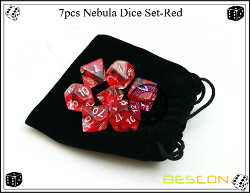 7pcs Nebula Würfel Set-Rot-2 7pcs Nebula Dice Set-Red-2