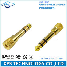 6.35mm Plug to 3.5mm Jack Gold Audio Stereo
