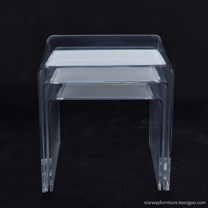Modern Home Furniture Clear End Table Acrylic Coffee Table with Rounded Edges