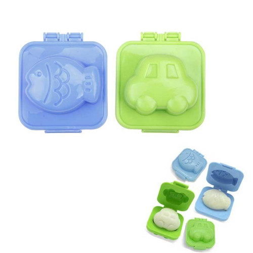 plastic fish and car shaped hard boiled egg mold for bento decoration tool