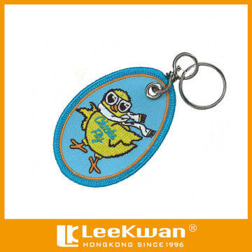 Custom cartoon animal chicken embroidered key chain and key tags