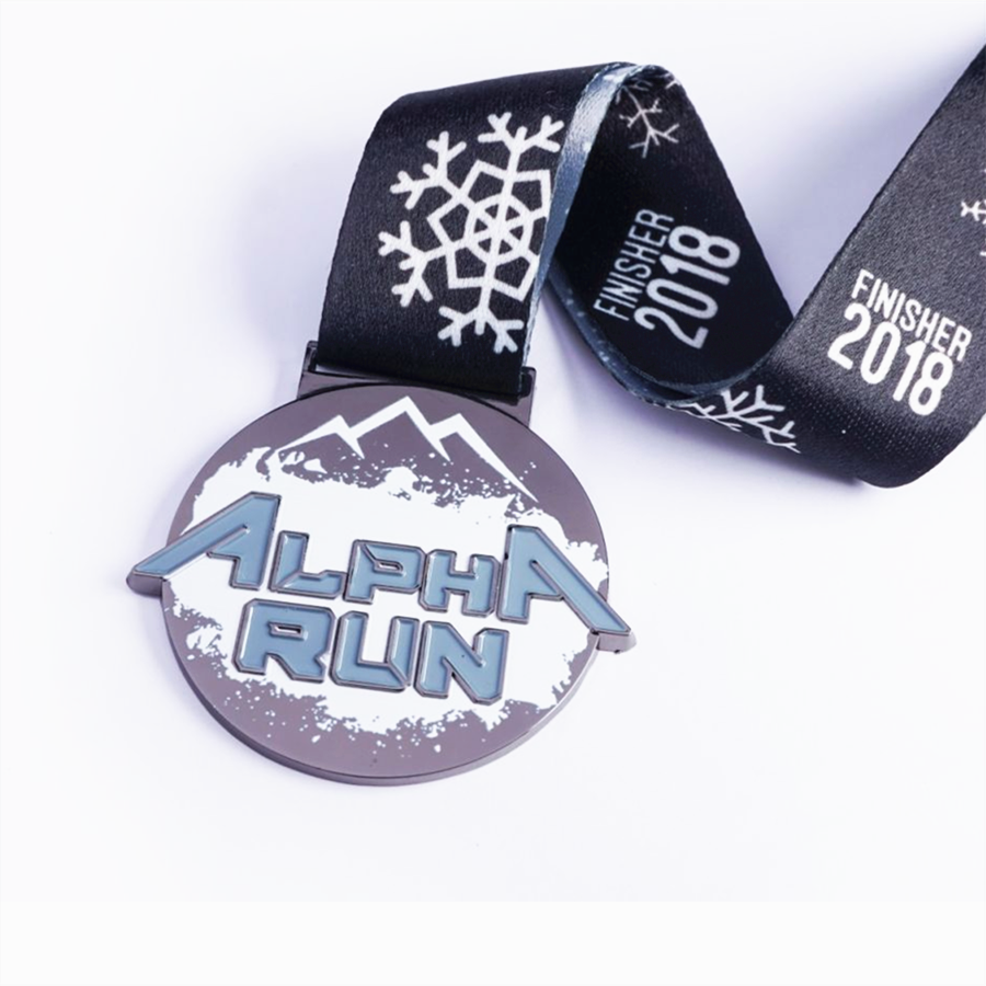 Gun Black Running Race Emamel Finisher Medal