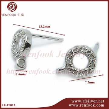 cheap silver jewelry silver earring with cz stone jewelry China supplier