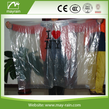 transparent LDPE poncho with Logo