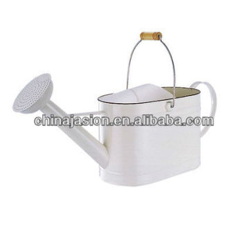 LARGE DECORATED ALUMINUM WATERING CAN WITH LID