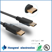 USB3.1 Tipo C a C Tejidos de Nylon Trenzado Cargador y Data Sync Cable USB