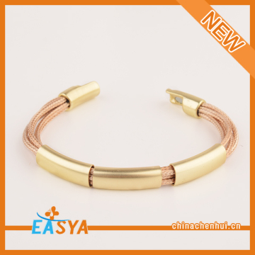 Pink Multilayer Rope Simple Bracelet Gold Plated Multilayer Women Leather Bracelet