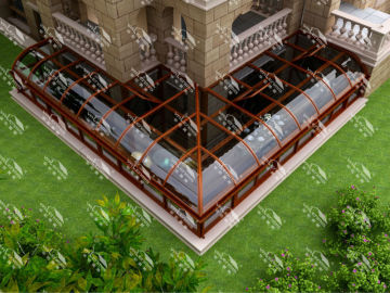 Energy efficient double-pane insulated glass aluminium villa glass room/patio sun rooms