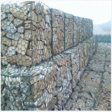 PVC coated and galvanized woven gabion basket