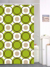green beige color dots polyester peva shower curtains
