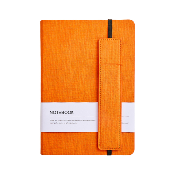 Pu fabric texture cover notebook with pen holder