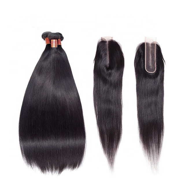 Wholesale Vendors 100% Brazilian Human Hair Extension Bundles With Lace Frontal Closure Raw Mink Cuticle Aligned Hair Weave Weft