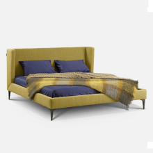 Queen Bed Frame Upholstered Platform with Fabric Headboard