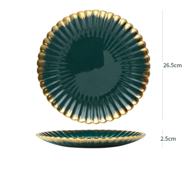 Best Choose Cheap Stock Gold Dinner Plate Dinnerware Porcelain