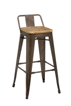 Industry-Style Metal Frame Bar Stool