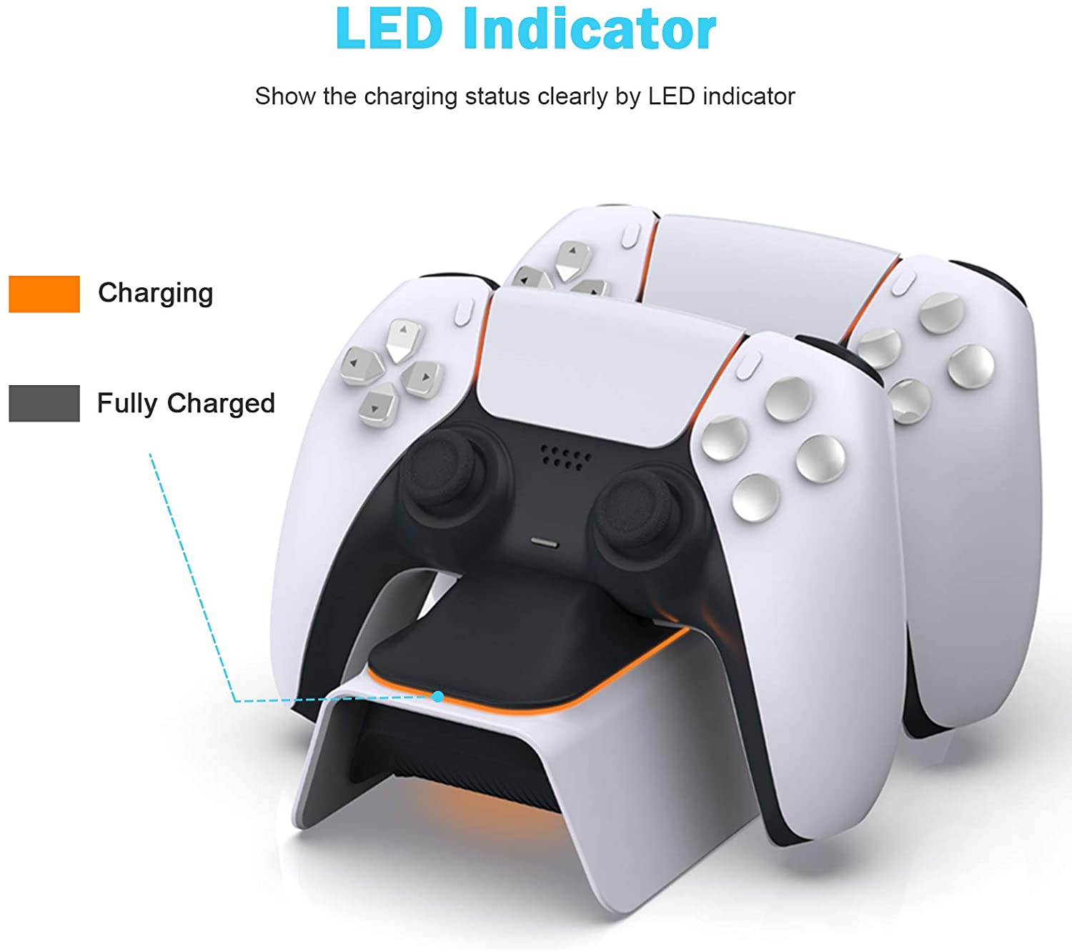 fashion LED charge dock for PS5 Controller