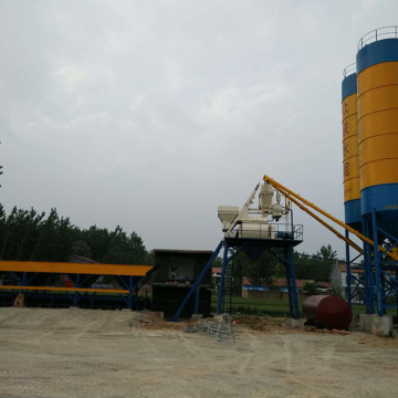 HZS35 fixed concrete batching plant in Bangladesh